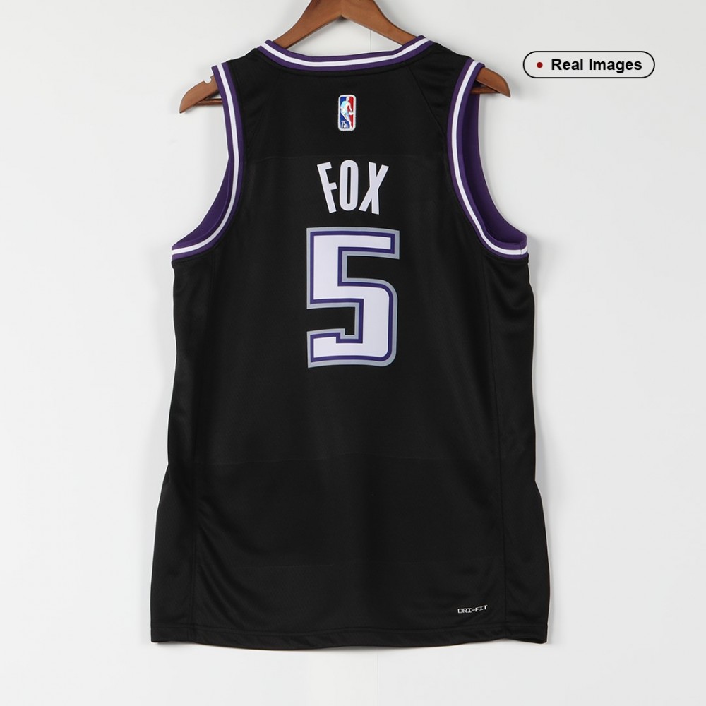 Men's Sacramento Kings De'Aaron Fox #5 Black 2021/22 Swingman NBA Jersey - City Edition-Pro Kit Vault | Brand New 26/27 Sports Jerseys